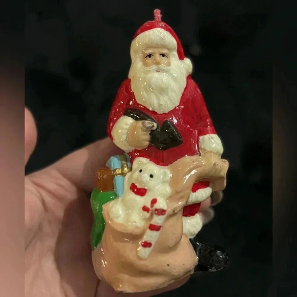 Vintage Santa Claus Christmas Candle Holiday Decor 90’s Cottagecore Country - Picture 2 of 9